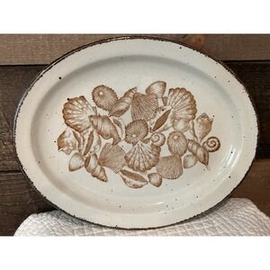 Stonehenge MIDWINTER SEASCAPE Shell 11.75" Oval Serving Platter Made in England